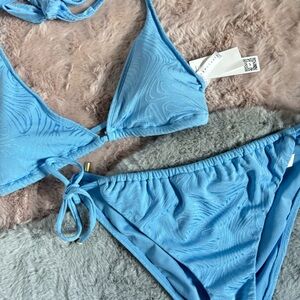 Sanctuary textured blue bikini set